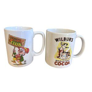 2 Coffee Mugs Cups Keebler Souper Club & Wilbur's Breakfast Cocoa